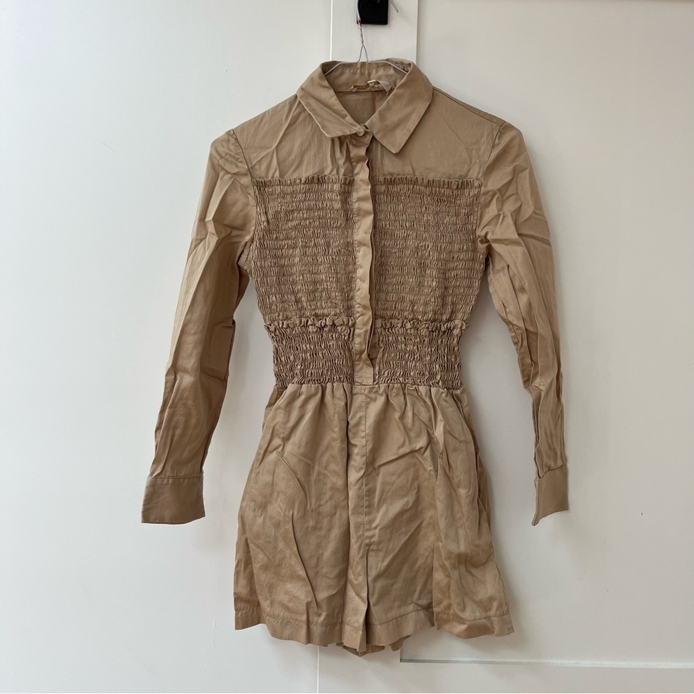 Maje Beige Sable Romper with Pockets in Size French 36 - Picture 5 of 8